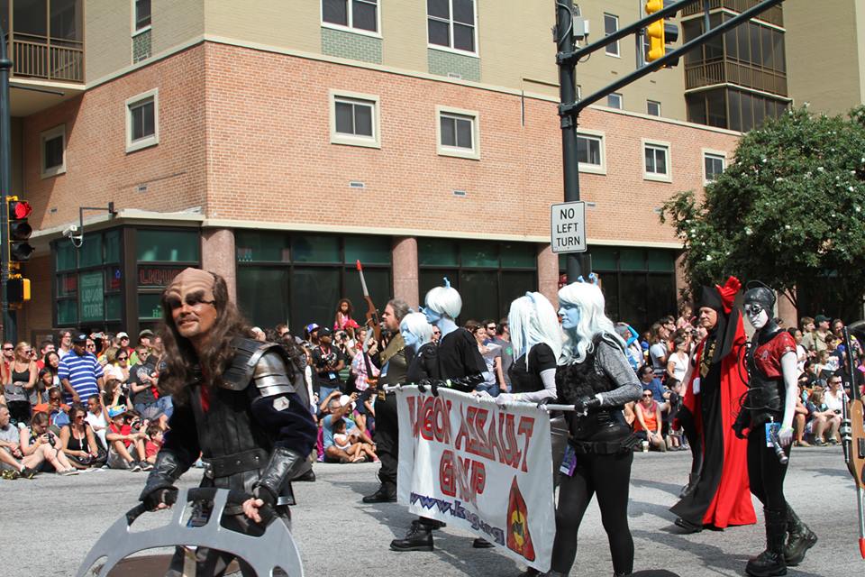 Holding the KAG banner in the Dragon Con 2013 parade. Photo from Collider.com.